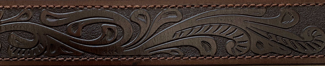 Pilbara Western Oval Buckle Tooled Leather Belt Rmpw005