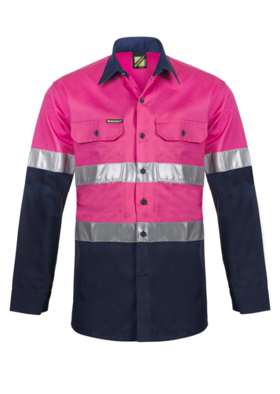 Workcraft Cotton L/s Shirt Csrtape Ws4132
