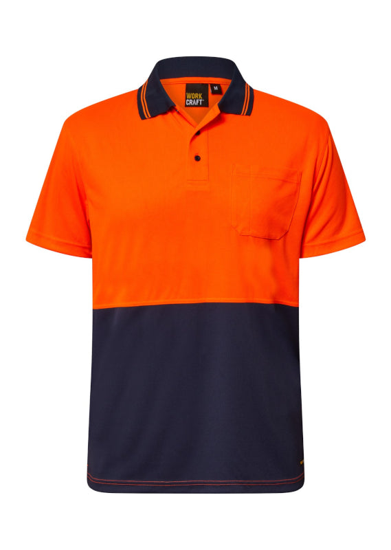 Workcraft Hi Vis Lightweight Short Sleeve Polo With Pocket Wsp208