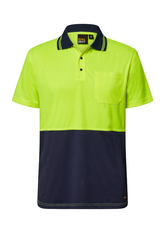 Workcraft Hi Vis Lightweight Short Sleeve Polo With Pocket Wsp208