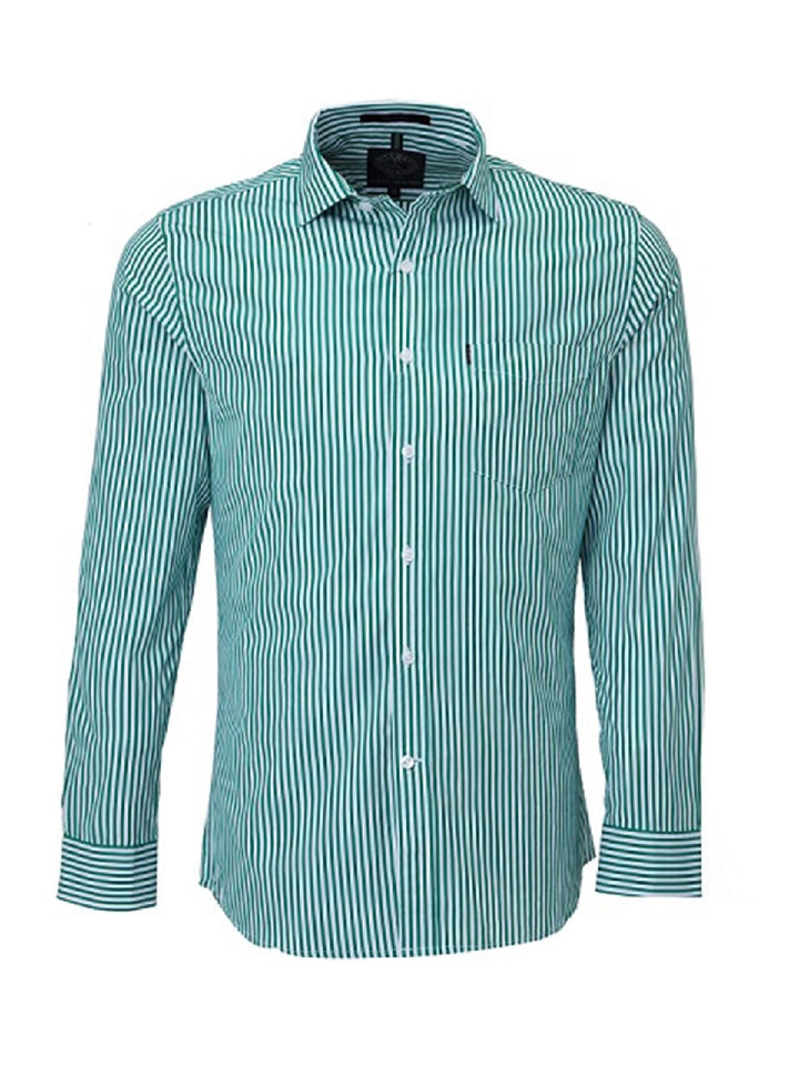 Pilbara Mens Striped Single Pocket Shirt LS RMPC012