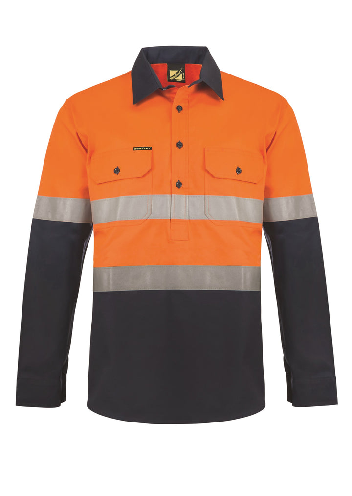 WorkCraft Hi Vis Taped Two Tone Shirt w/ Semi Gusset WS6032