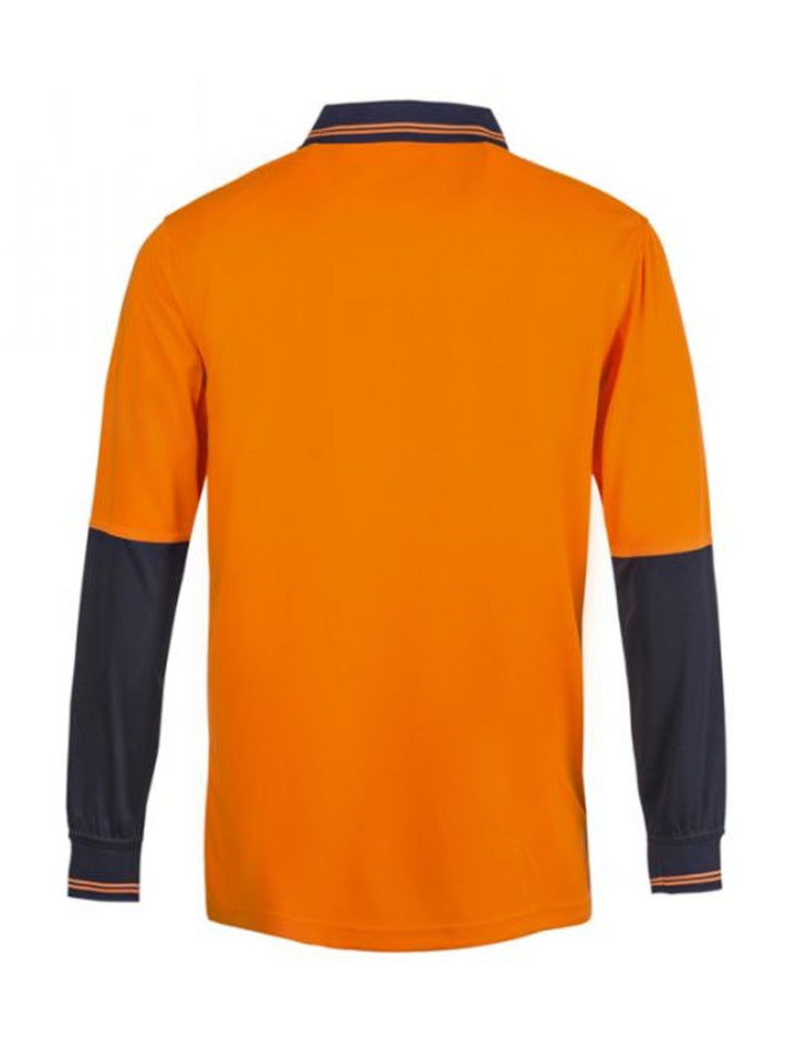 WorkCraft Hi Vis Two Tone Polo Shirt LS w/Pocket WSP402