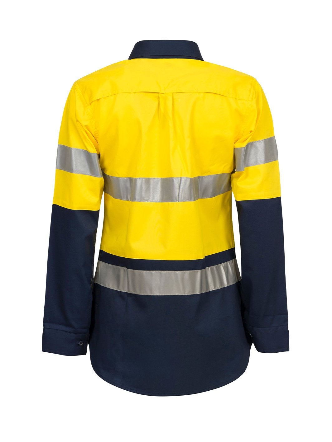 WorkCraft Ladies Hi Vis Taped Two Tone Cotton Drill Shirt LS WSL501